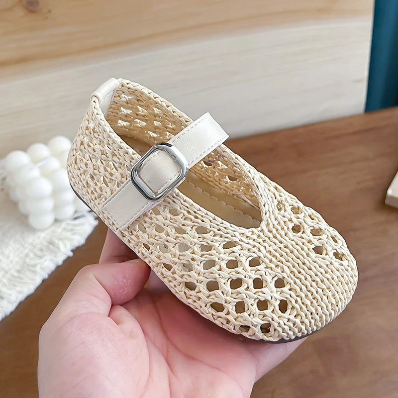 Woven Hook-and-Loop Sandals