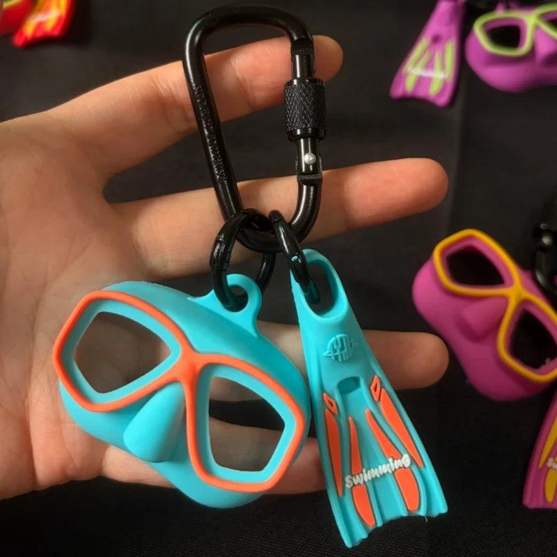 Silicone Scubas Diving Keychain Fins