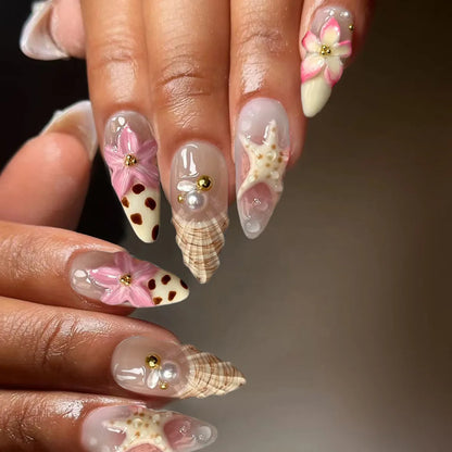 24Pcs French Ballerina Nail Tips