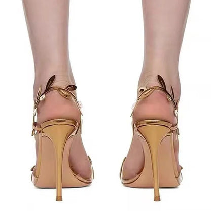 Golden High Heel Sandals