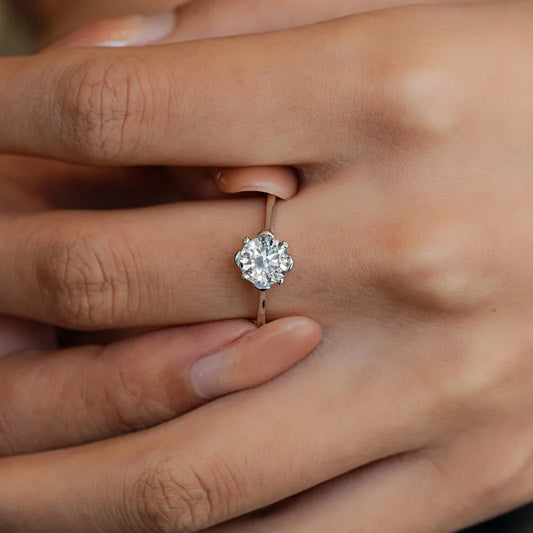 Platinum Moissanite Engagement Ring