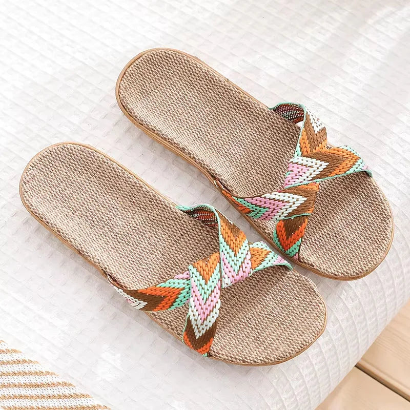 Striped Hemp Flip Flops