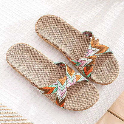 Striped Hemp Flip Flops