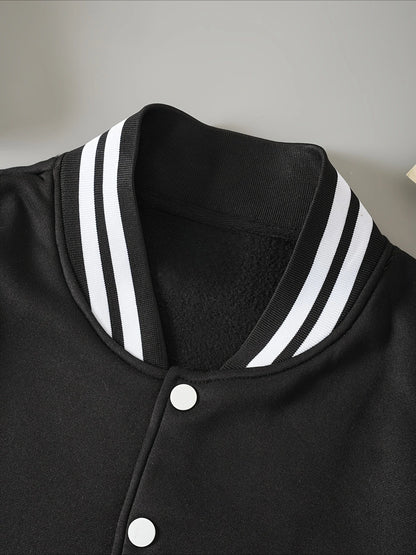 A-Line Color-Block Baseball Jacket