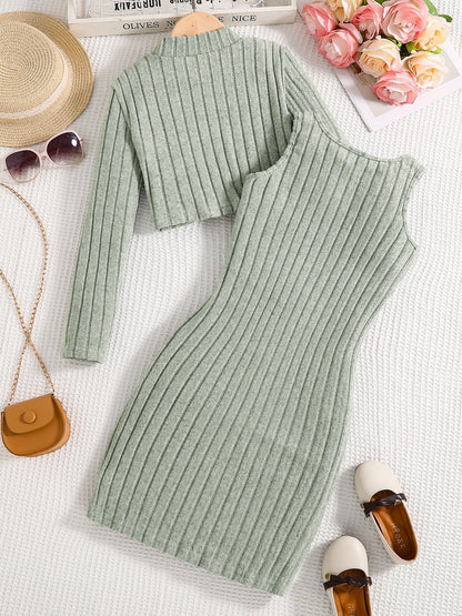 Girls Knitted Dress Set