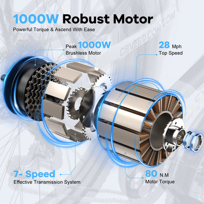 1000W Peak 26" Electric Bike for Adults