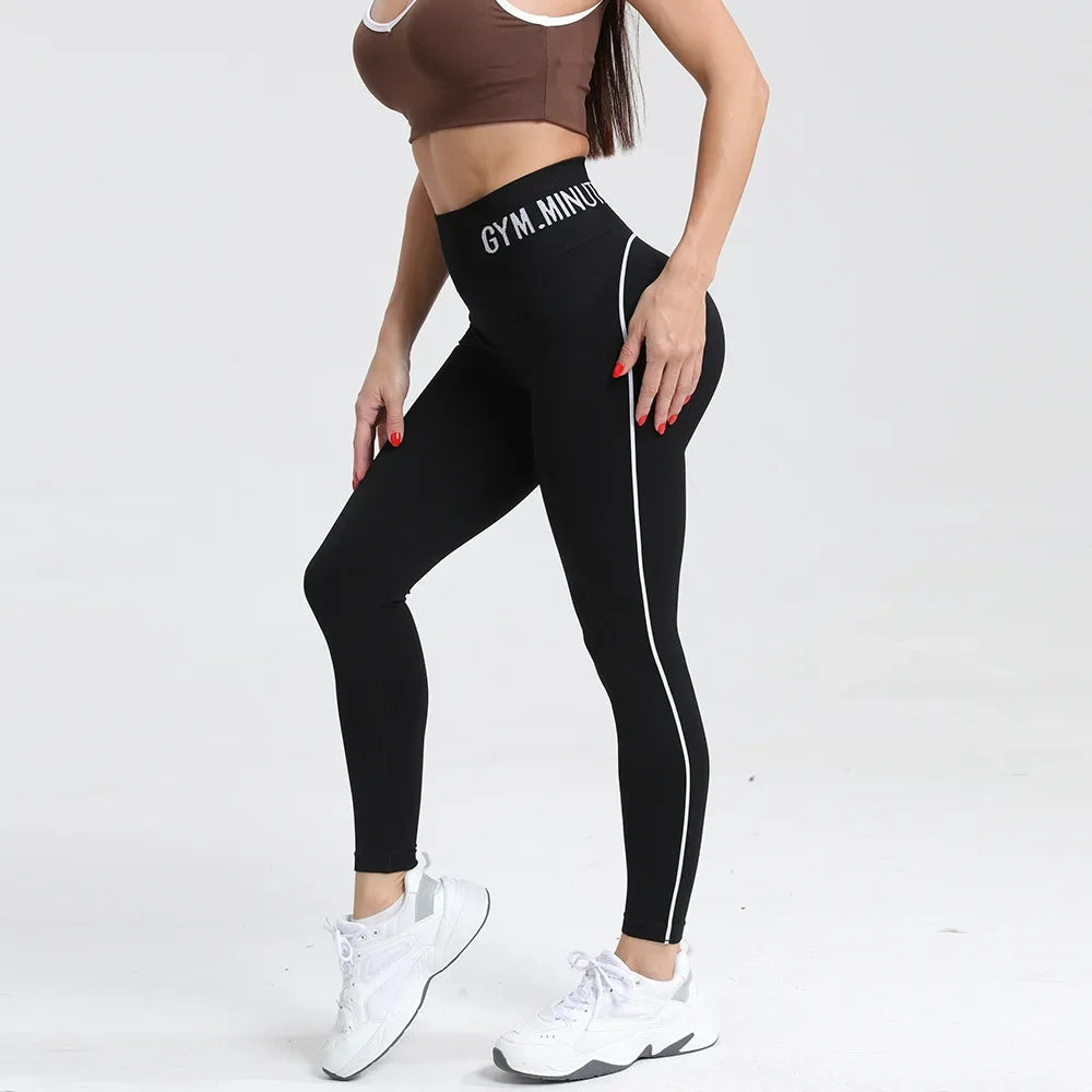 Color-Contrast Seamless Hip-Lift Leggings