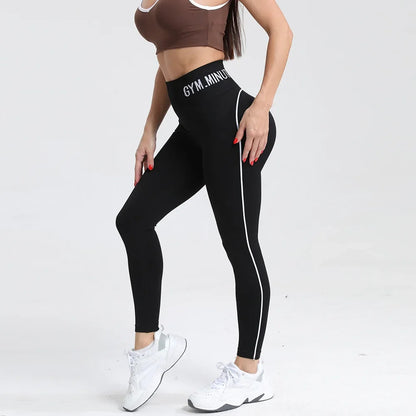 Color-Contrast Seamless Hip-Lift Leggings