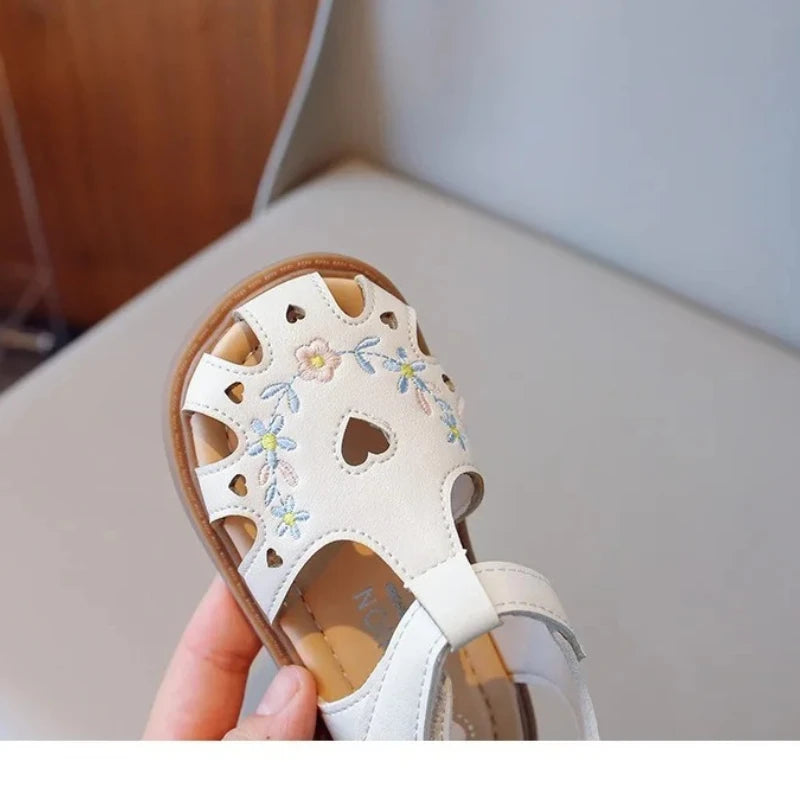 Embroidered Flower Princess Sandals