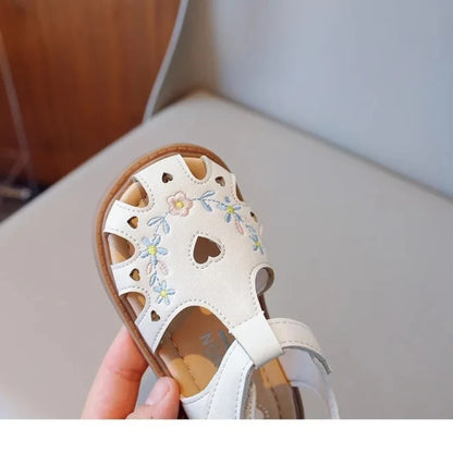 Embroidered Flower Princess Sandals