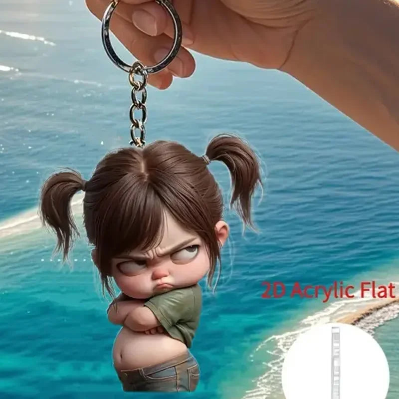 Cute Acrylic Keychain 2D Flat