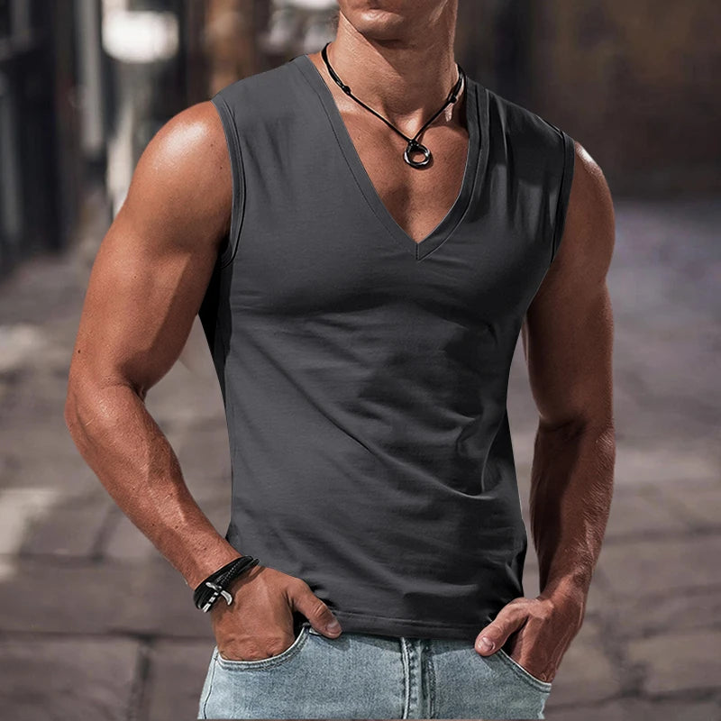 Solid V-Neck Tank