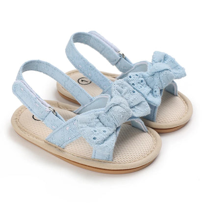 Eyelet Bow Back-Strap Baby Sandals