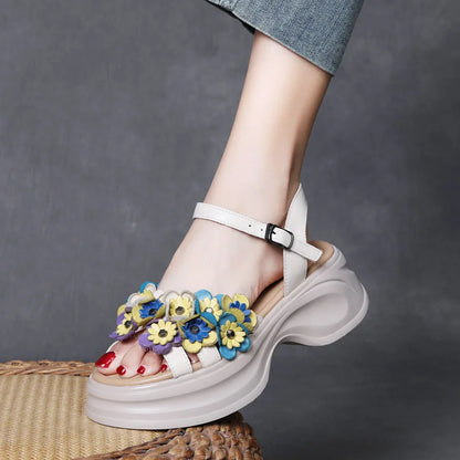 Leather Wedge Sandals