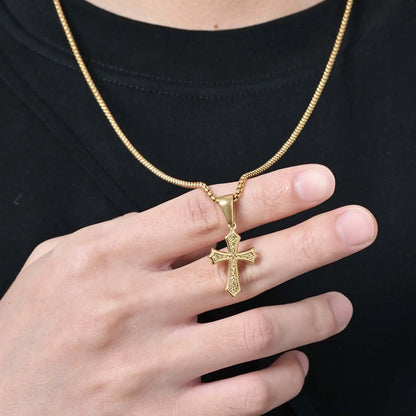 Metal Stainless Steel Cross Necklace Street Party