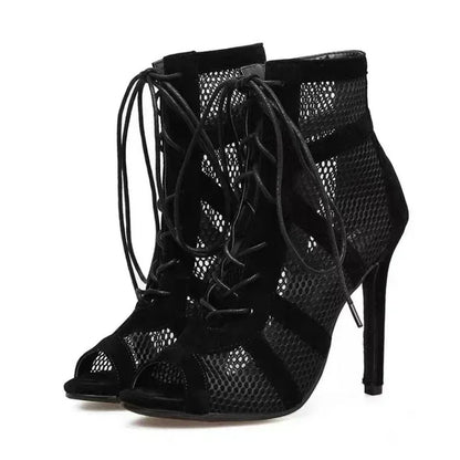Hollow Mesh Ankle Sandals