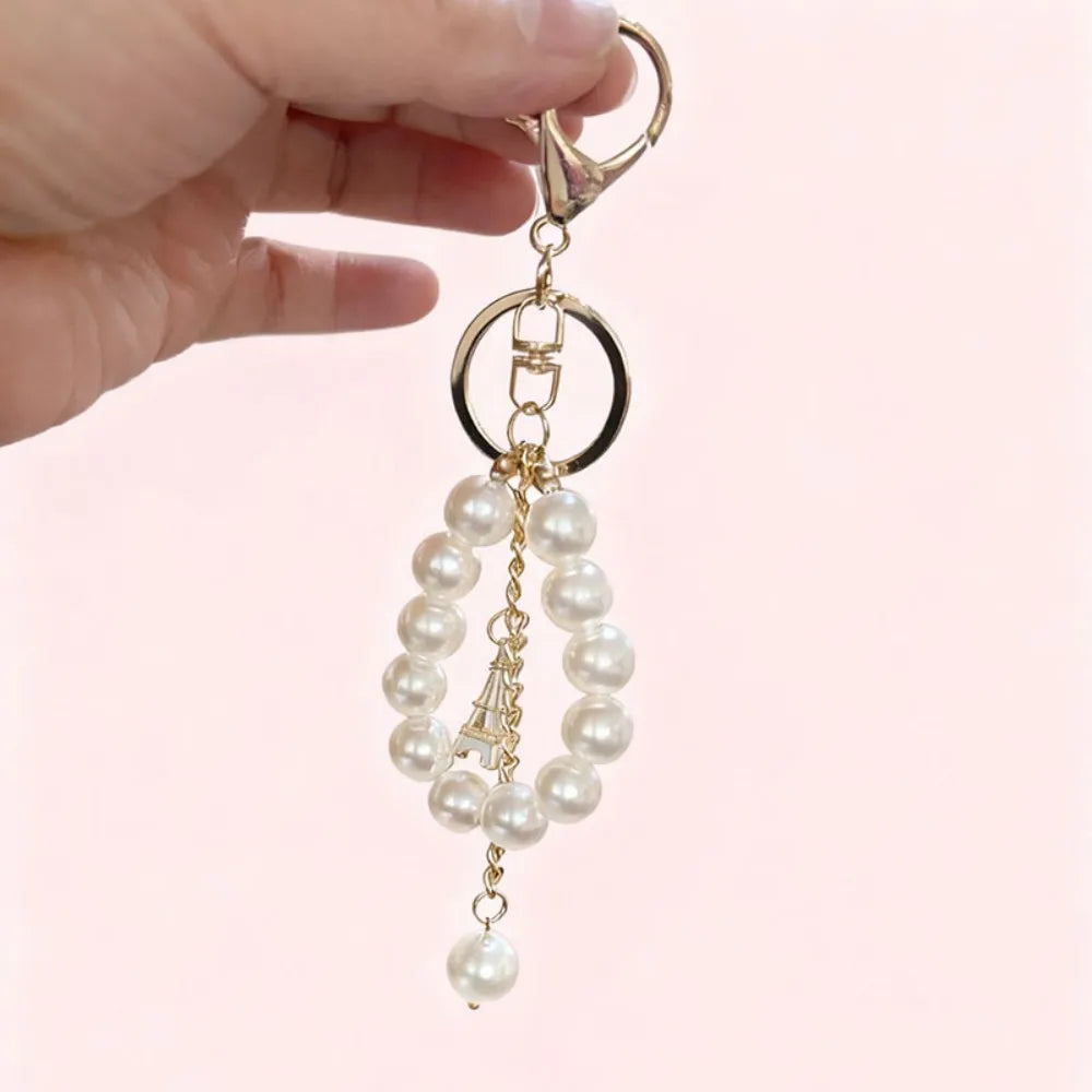 Pearl Beads Zircon Studded Key
