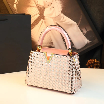 Woven Leather Commuter Bag