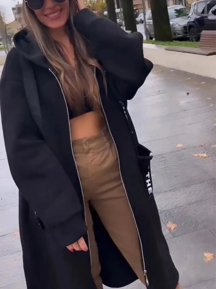 Hooded Zipper Coat