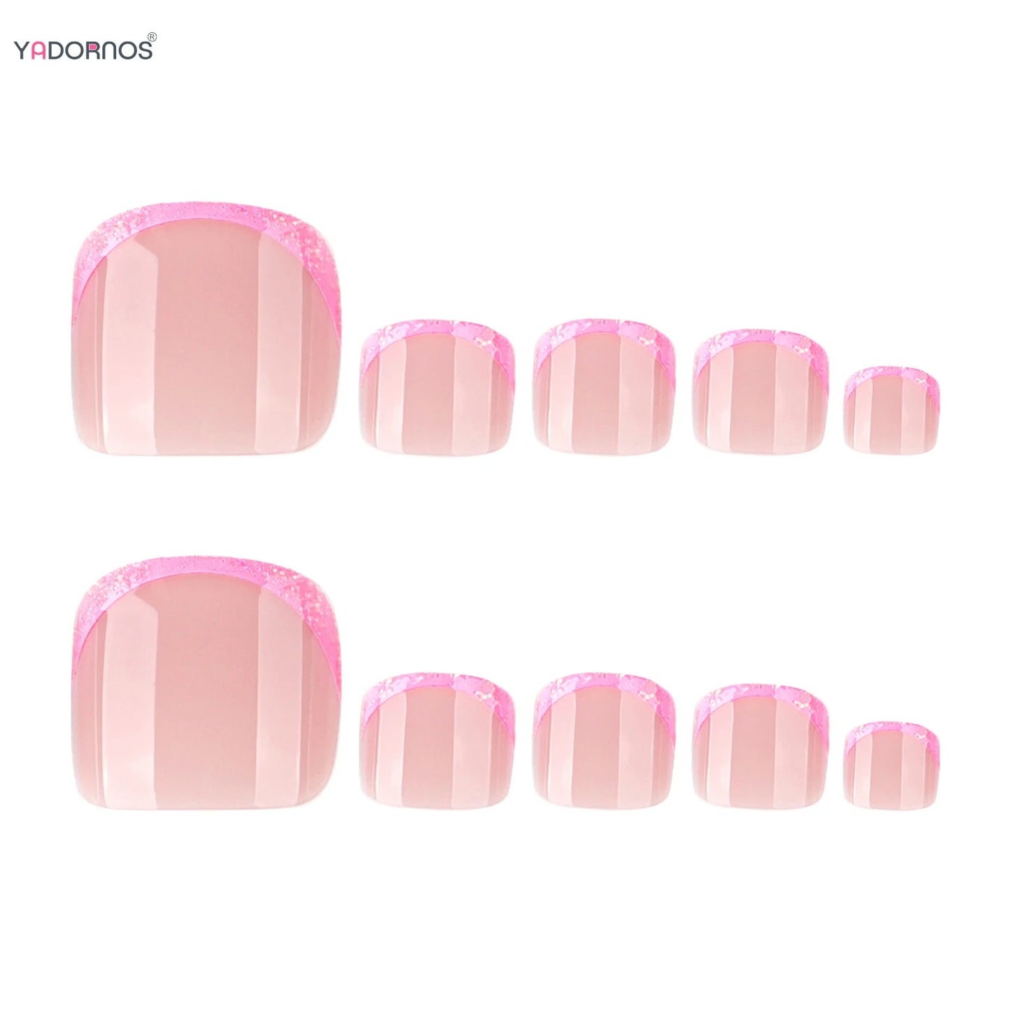 French Glitter Toe Press-On Nails