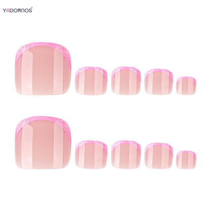 French Glitter Toe Press-On Nails