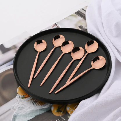 Metal Dinnerware Set Rose Gold