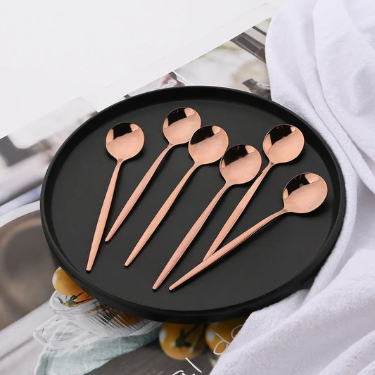 Metal Dinnerware Set Rose Gold