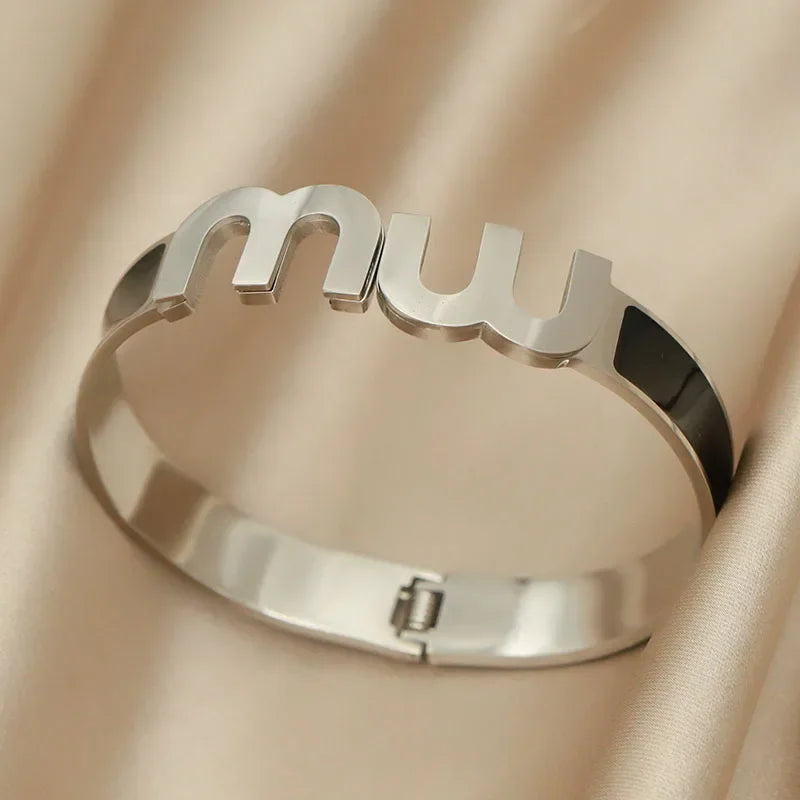 Gold Letter Cuff Bracelet