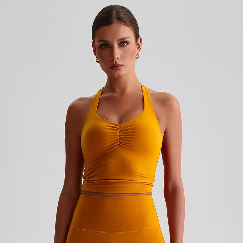 Cross-Back Padded Tank Bra