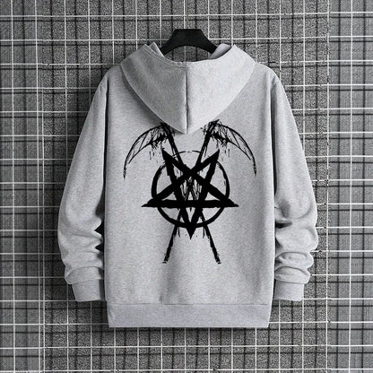 Pentagram Print Hooded Sweatshirt