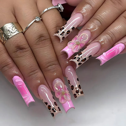 Leopard Cherry Press-On Nails