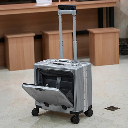 Front-Pocket Aluminum Frame Suitcase