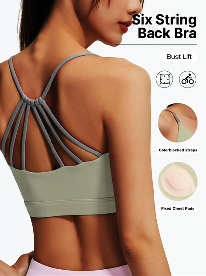 Backless Fixed-Pad Sports Bra