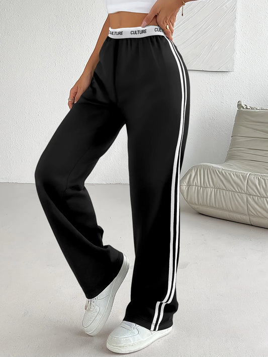 Culture Print Wide-Leg Sweatpants