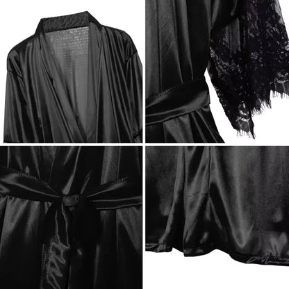 Satin Lace Mini Robe