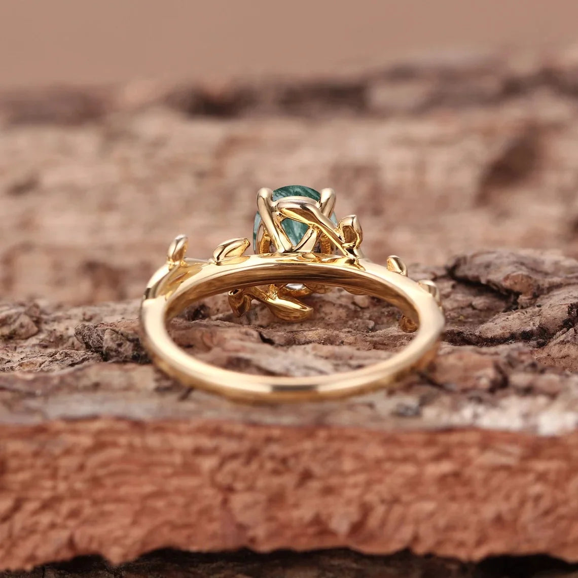 Oval Moss Agate Ring