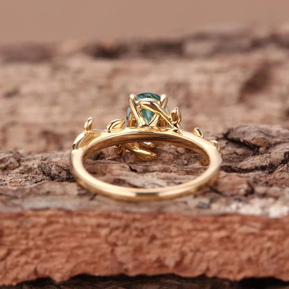 Oval Moss Agate Ring