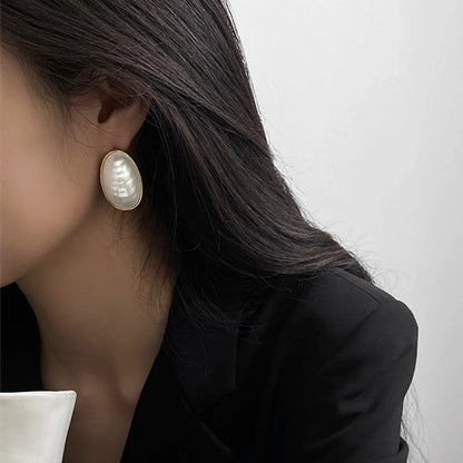 Pearl Geometric Earrings