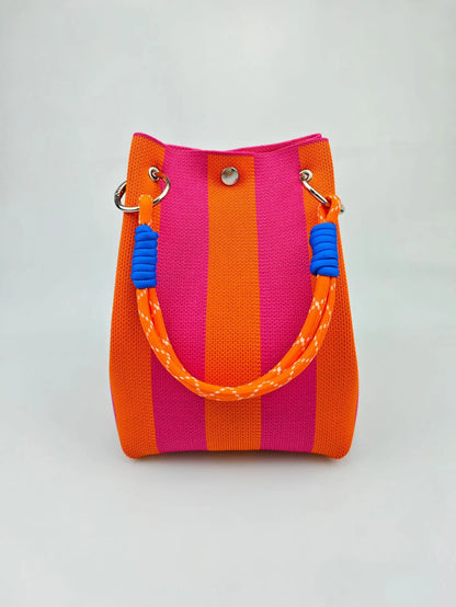 Colorful Stripe Bucket Handbag