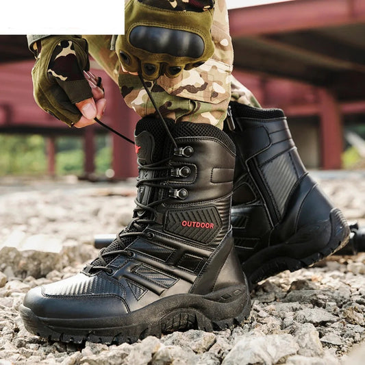 Breathable Leather Combat Boots