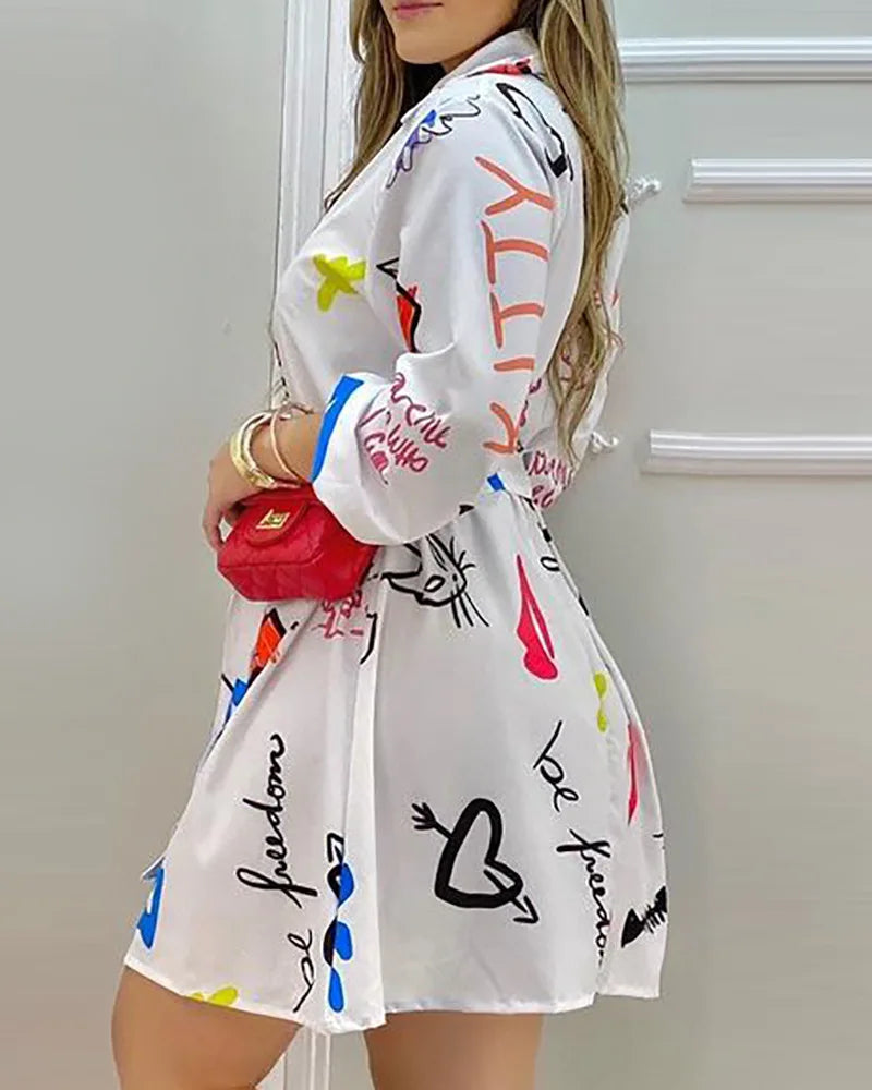 Women Casual Letter Print Dress