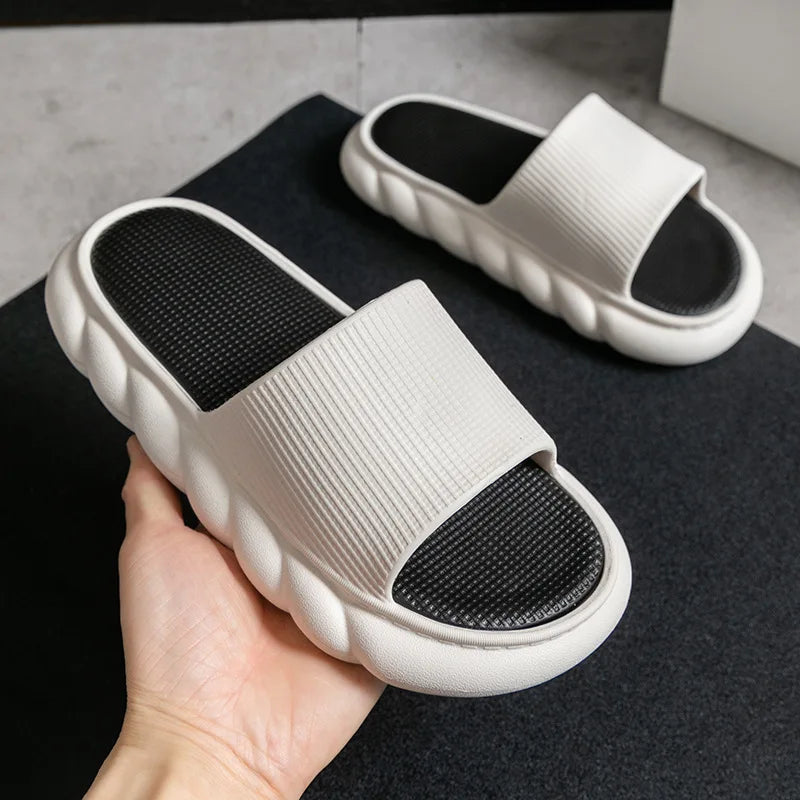 Wearing Thick Soled Slippers