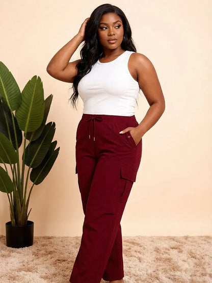 Plus Size Straight Cargo Pants