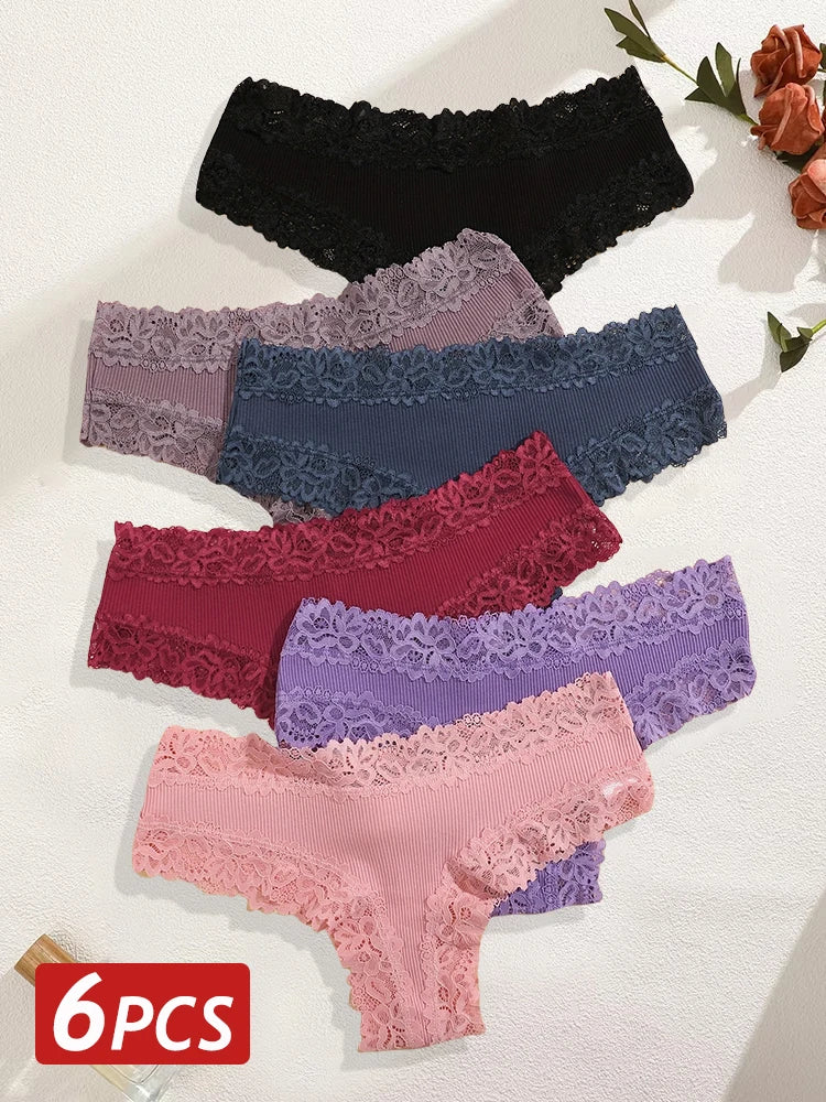 Lace Cotton Brazilian Panty Set