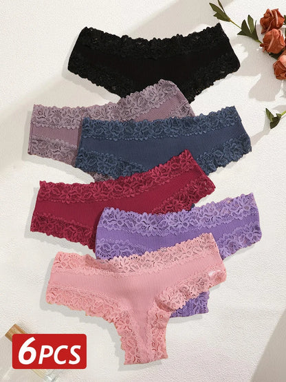 Lace Cotton Brazilian Panty Set