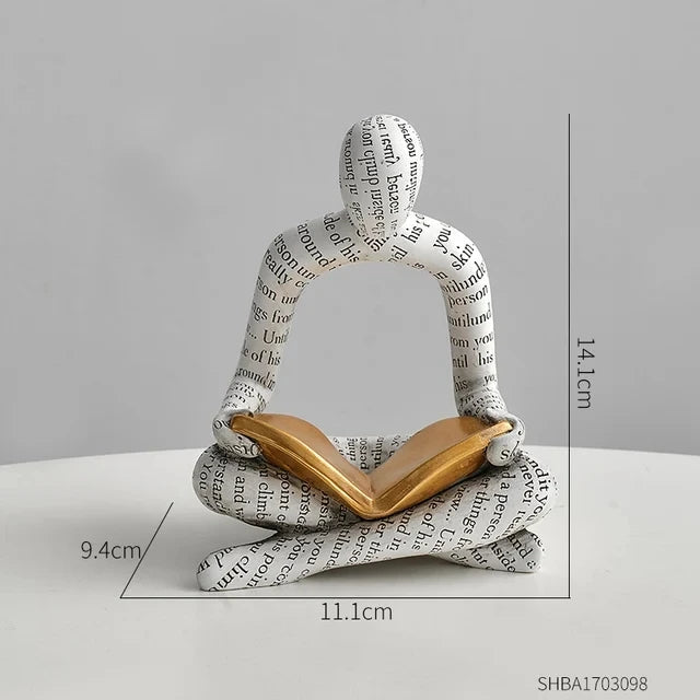 Abstract Resin Reader Sculpture