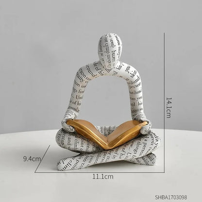 Abstract Resin Reader Sculpture