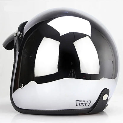 Mirror Chrome Retro Jet Helmet