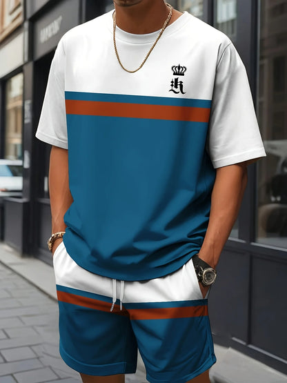 Cross Print T-Shirt Shorts Set