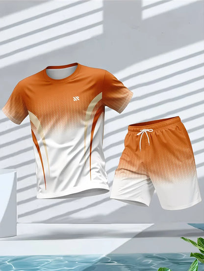 Irregular 3D Print T-Shirt Set